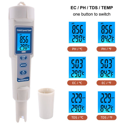 4In1 PH/TDS/EC/Misuratore di temperatura Strumento di test del tester del monitor della qualità dell'acqua digitale