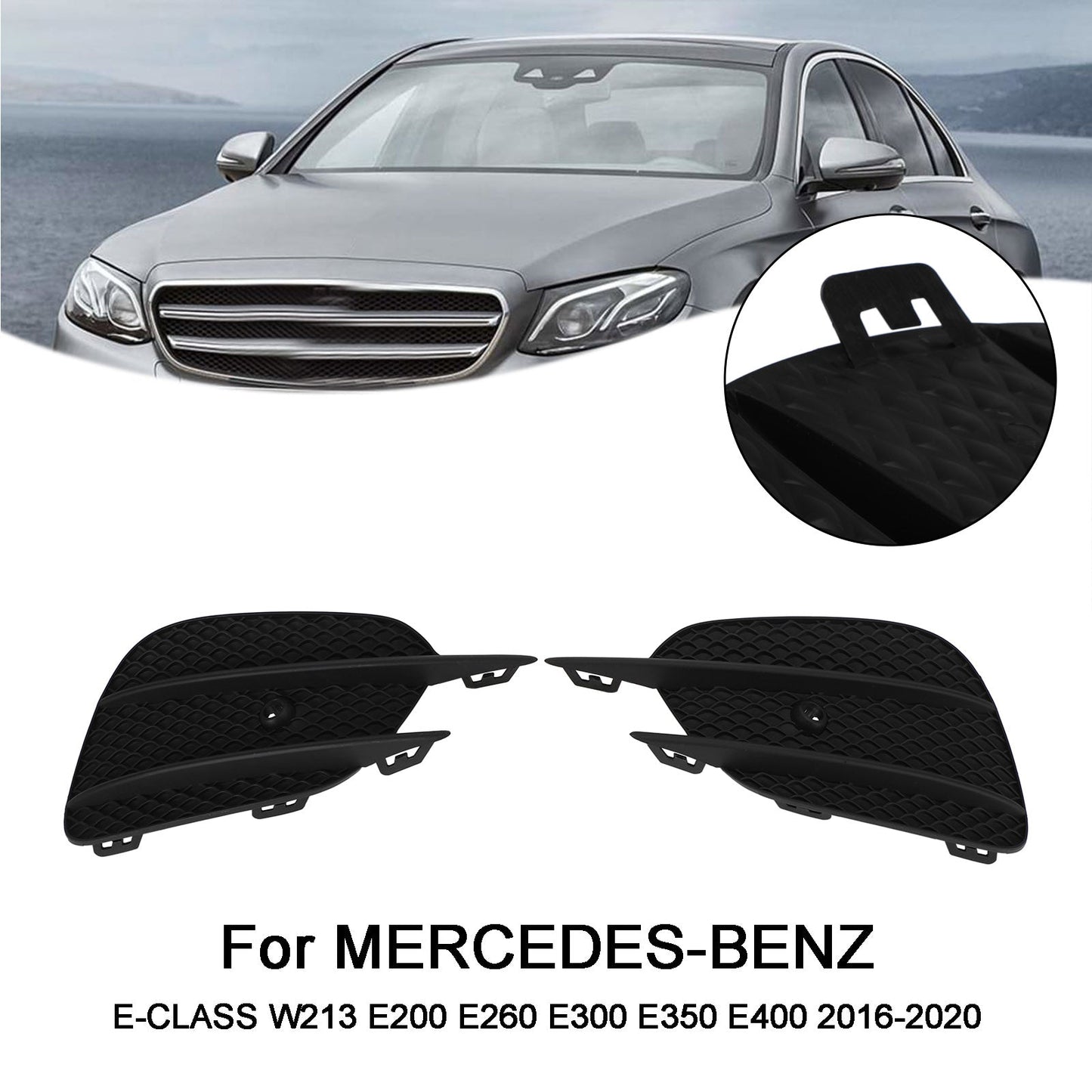 Mercedes Classe E W213 2 pezzi griglia paraurti fendinebbia griglia griglia rivestimento rivestimento