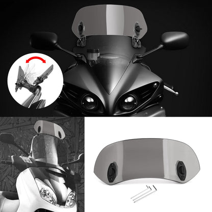 Clip regolabile per motocicletta su estensione del parabrezza Spoiler Deflettore d&#39;aria grigio generico