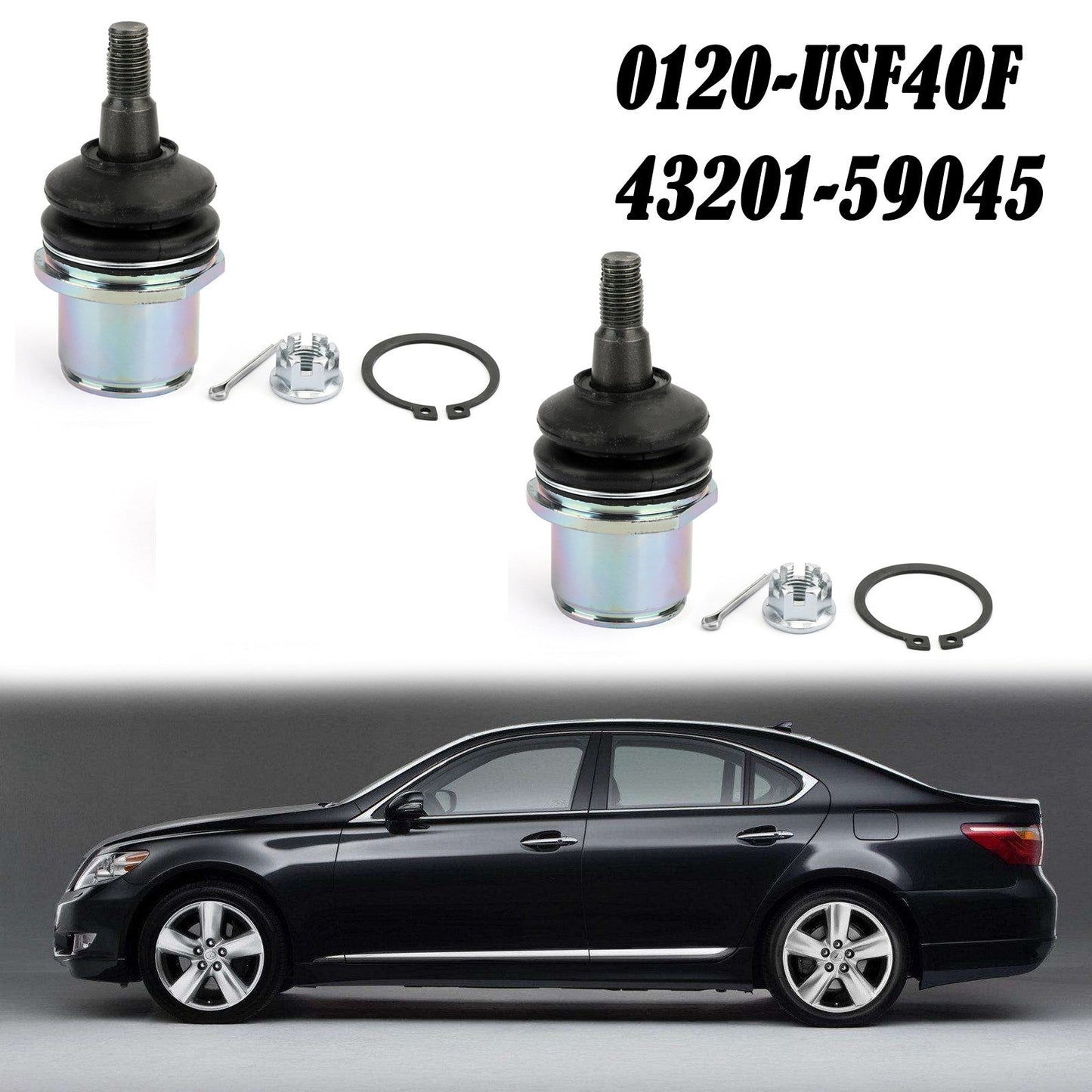 2007-2016 Lexus LS460 2WD 4x2 RWD SOLO 2 X Giunto sferico perno fuso inferiore anteriore 0120-USF40F 43201-59045