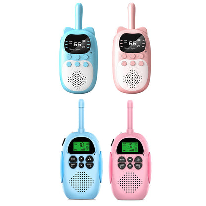 Confezione da 2 walkie talkie per bambini 22 canali radio a 2 vie portata 3 km palmare originale