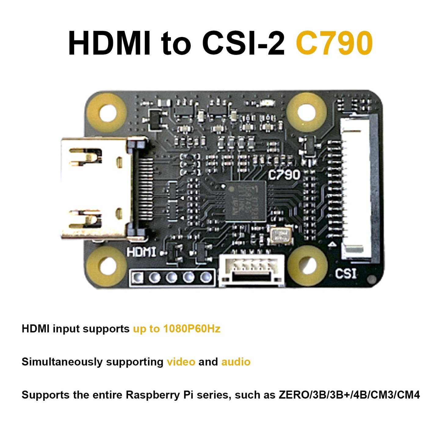 Modulo HDMI a CSI-2 C790 Scheda di espansione HDMI IN a CSI C0779 Pikvm