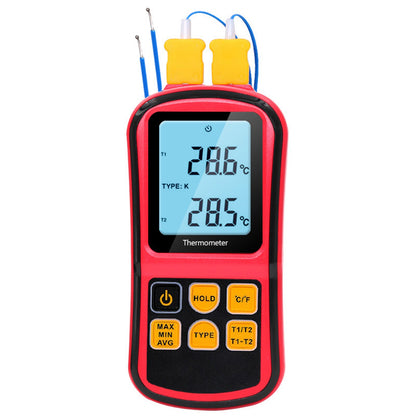 Termometro a termocoppia digitale Tester per misuratore di temperatura a doppio canale LCD