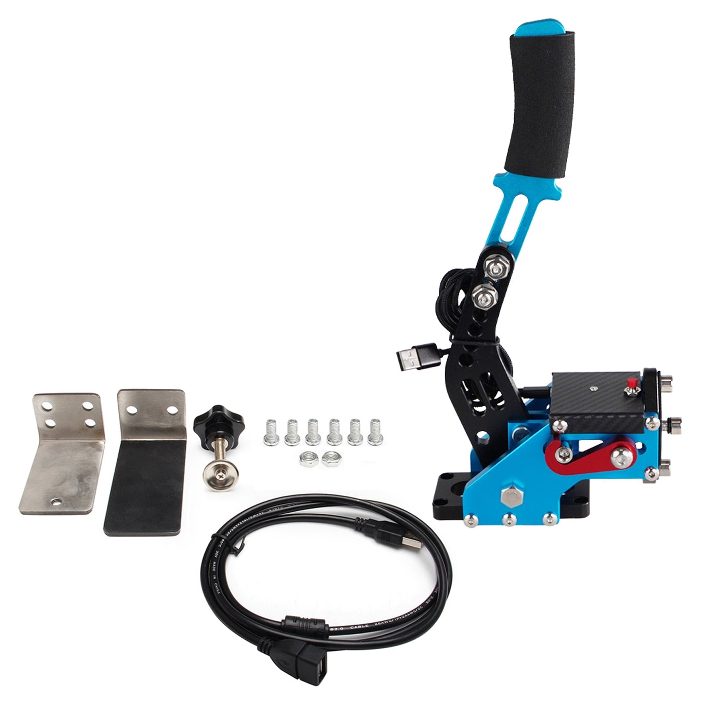 Kit freno a mano USB PS4/PS5 a 14 bit per supporto volante per giochi di corse G29 blu