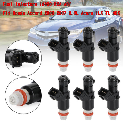 6PCS Iniettori di Carburante 16450-RCA-A01 Fit Honda Accord 2003-2007 3.0L Acura ILX Generico