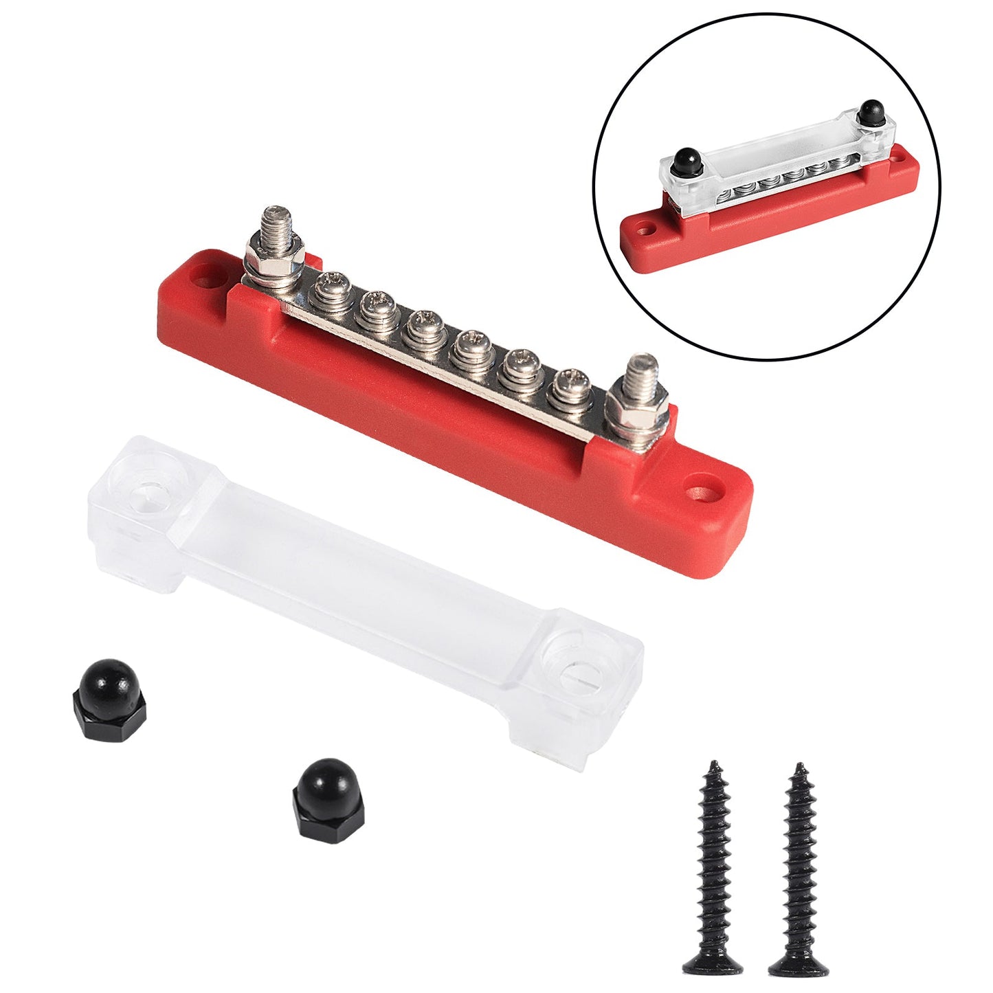 6 Way 150A Morsettiera di distribuzione Car Marine Boat Holder Cover 48V Bus Bar