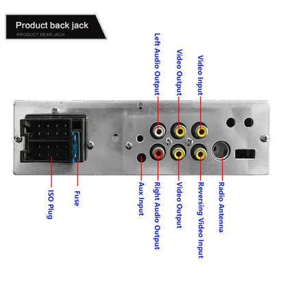 Autoradio Bluetooth con schermo tattile singolo Din 4 pollici FM + telecamera per retromarcia