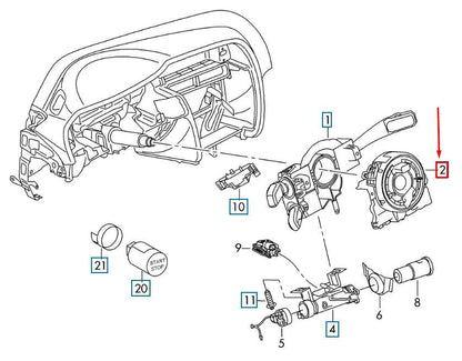Modulo molla orologio sensore angolo sterzata 2014-2020 Volkswagen Golf Sportsvan 5Q0953549E
