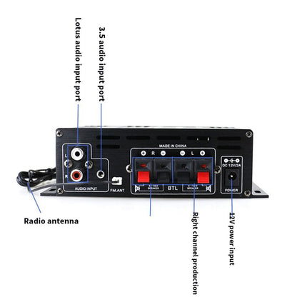 Bluetooth 2.0CH 400W Hi-Fi Auto Stereo 12V MP3 Amplificatore audio per auto Radio Booster