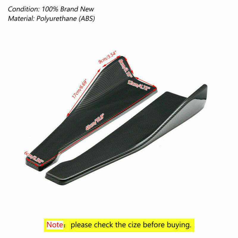 48cm Gonna Spoiler Labbro posteriore/Estensione laterale Rocker Splitter Winglet Wings Carbonio Generico