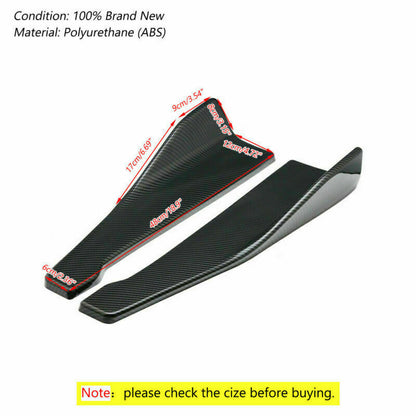 48cm Gonna Spoiler Labbro posteriore/Estensione laterale Rocker Splitter Winglet Wings Carbonio Generico