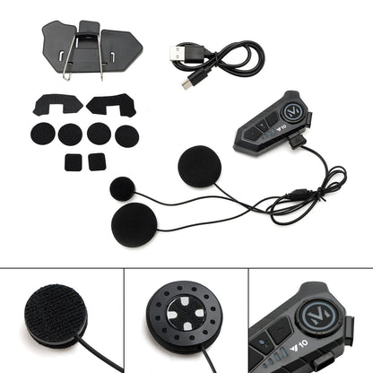 Auricolare Bluetooth per casco con altoparlante universale nero per moto