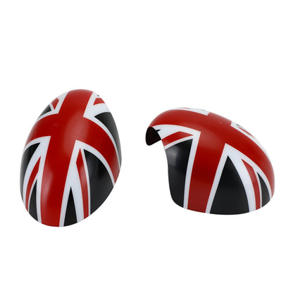 MINI Cooper R55 R56 R57 2 copri specchietti con bandiera britannica Union Jack nero/rosso