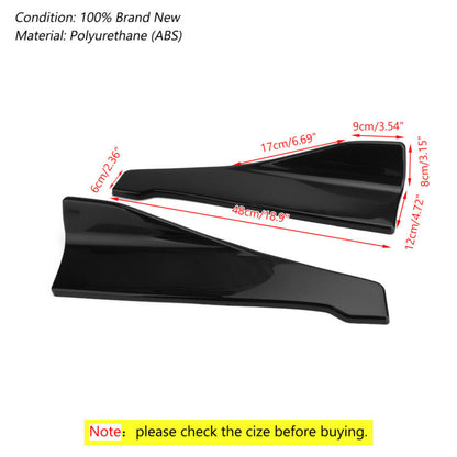 48cm Gonna Spoiler Posteriore Labbro/Estensione Laterale Rocker Splitter Winglet Wings Nero Generico