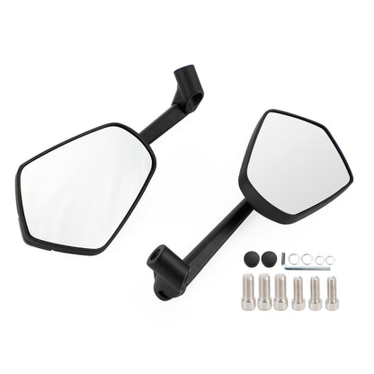 Coppia di specchietti moto angolati neri universali da 8 mm e 10 mm per bici/moto