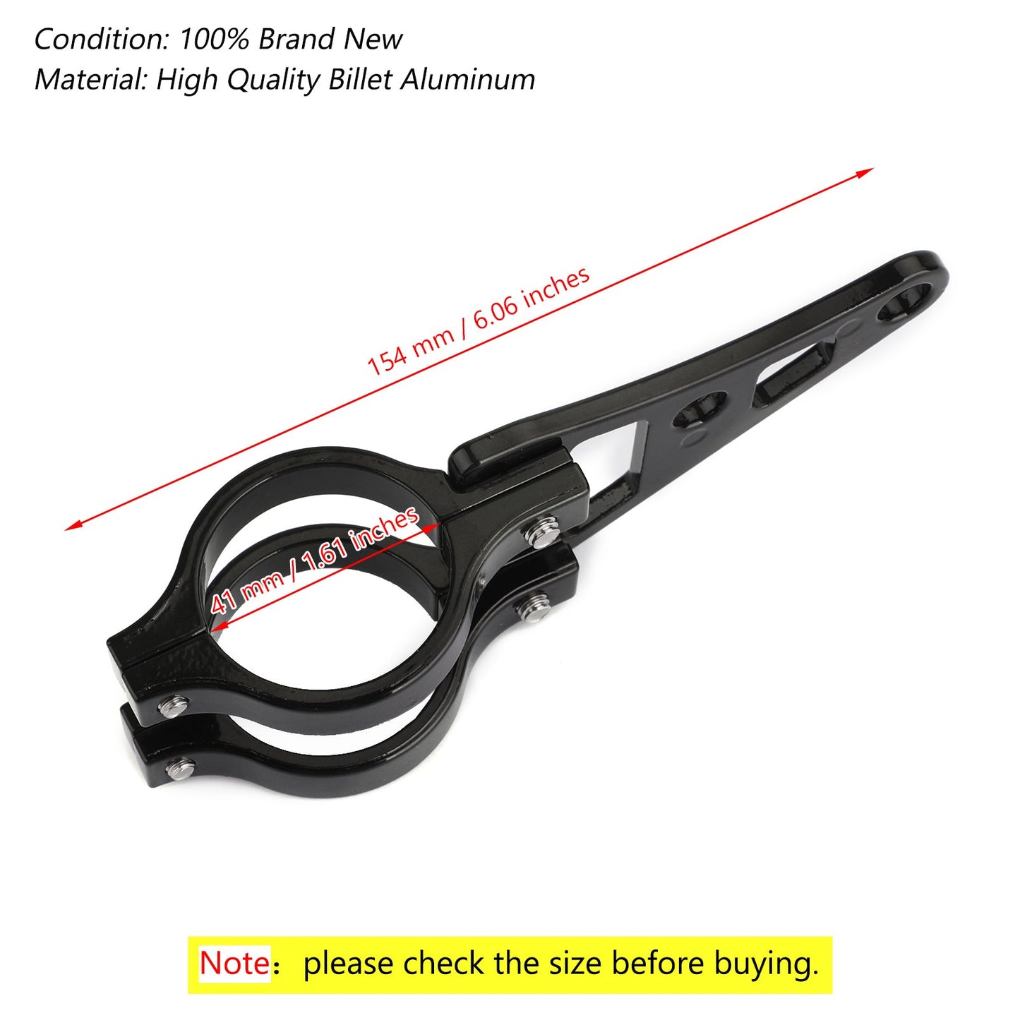 Le migliori offerte per Universal 41mm Headlight Mount Bracket Fork Ear Chopper Cafe Racer Black Generic