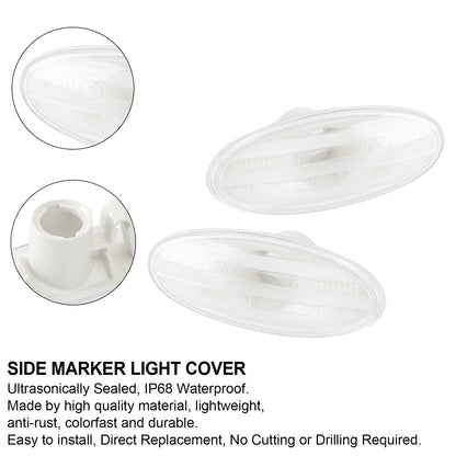 2x Clear Side Marker Lamp Turn Signal Light Housing per Nissan 26160-89900 Generico