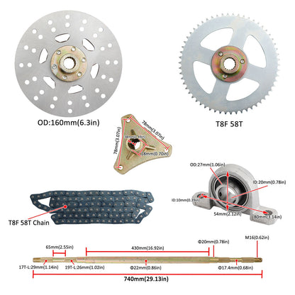 Vari ATV Quad Go Kart Kit assale posteriore dal vivo Pignone Freno Gruppo freno ruota