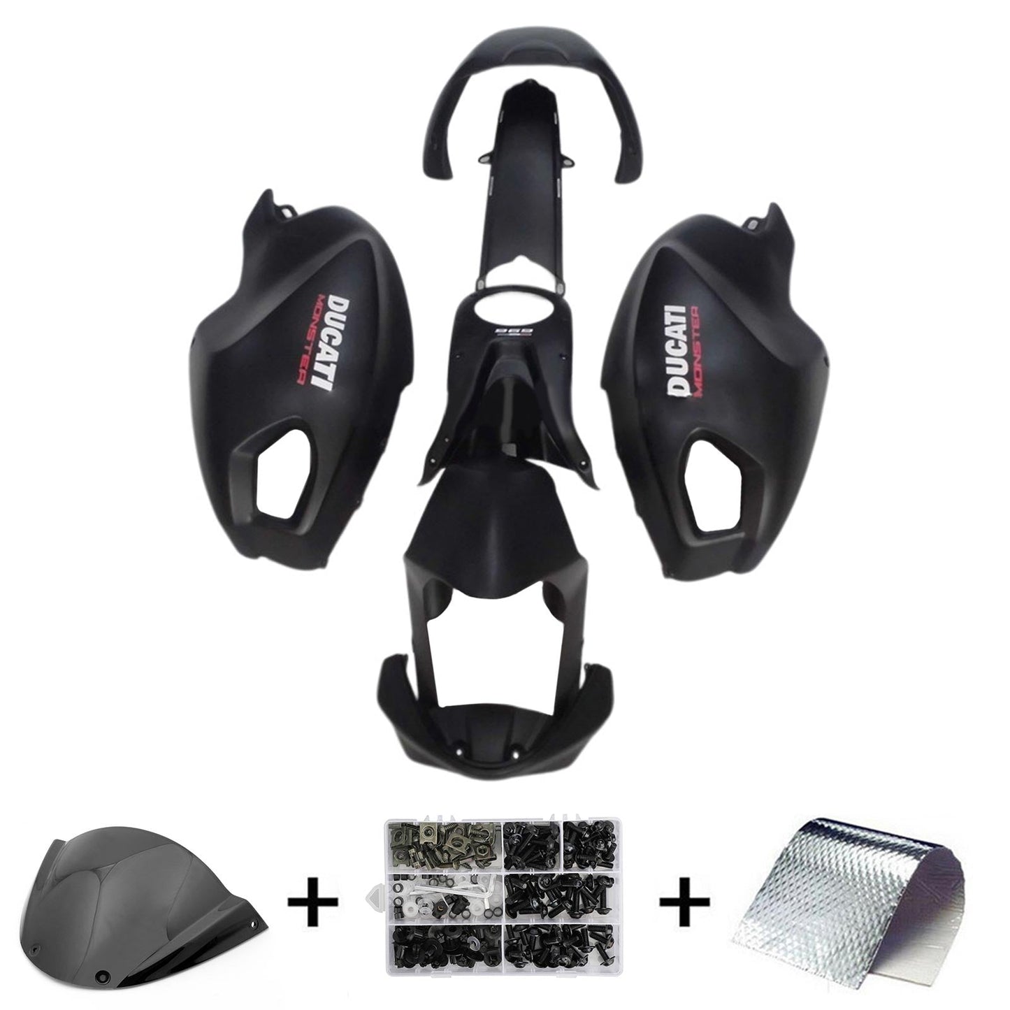 Amotopart Ducati Monster 696 796 1100 S EVO tutti gli anni Kit Carena Carrozzeria