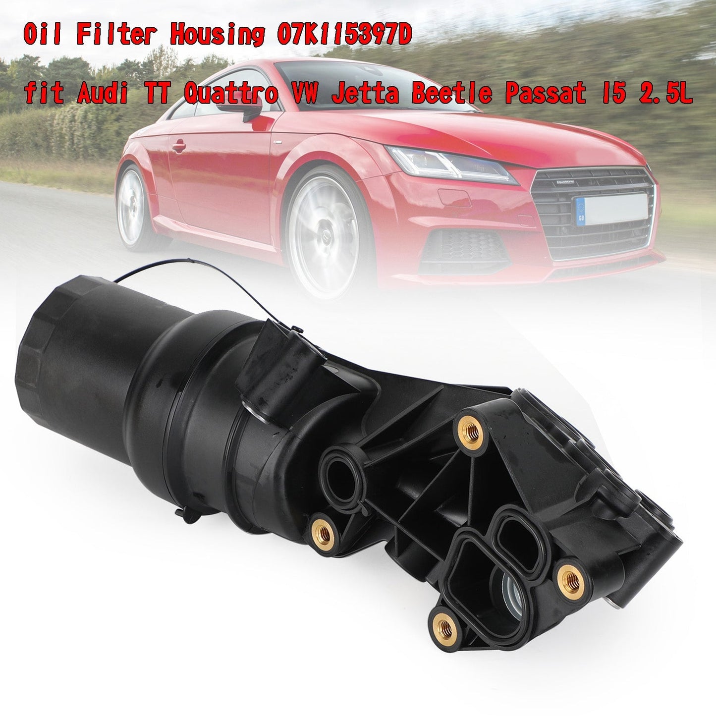 Alloggiamento filtro olio 07K115397D adatto per Audi TT Quattro VW Jetta Beetle Passat l5 2.5L Generico