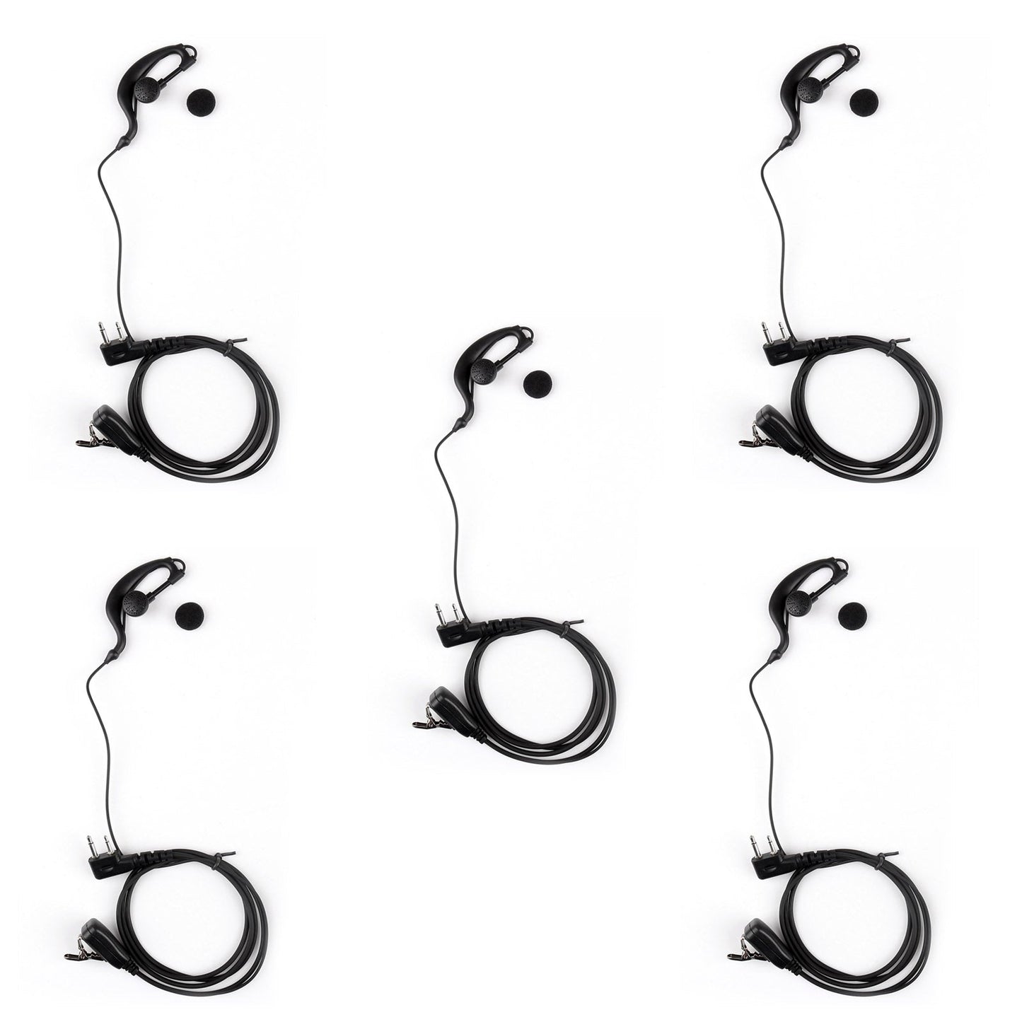 5xEar-Hook Auricolare Auricolare PTT Per Icom IC-F3 IC-F4 IC-U12 V8 V82 F21 F26 Radio