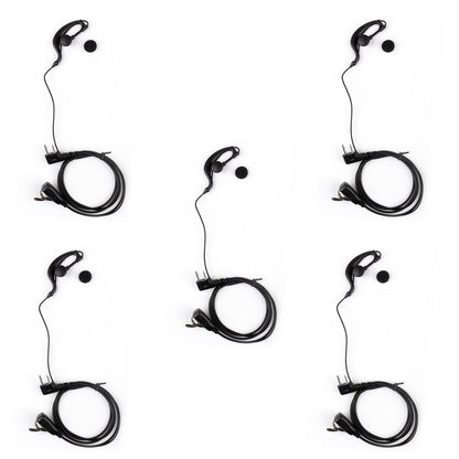 5xEar-Hook Auricolare Auricolare PTT Per Icom IC-F3 IC-F4 IC-U12 V8 V82 F21 F26 Radio