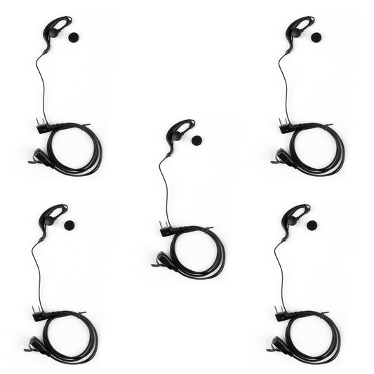 5xEar-Hook Auricolare Auricolare PTT Per Icom IC-F3 IC-F4 IC-U12 V8 V82 F21 F26 Radio