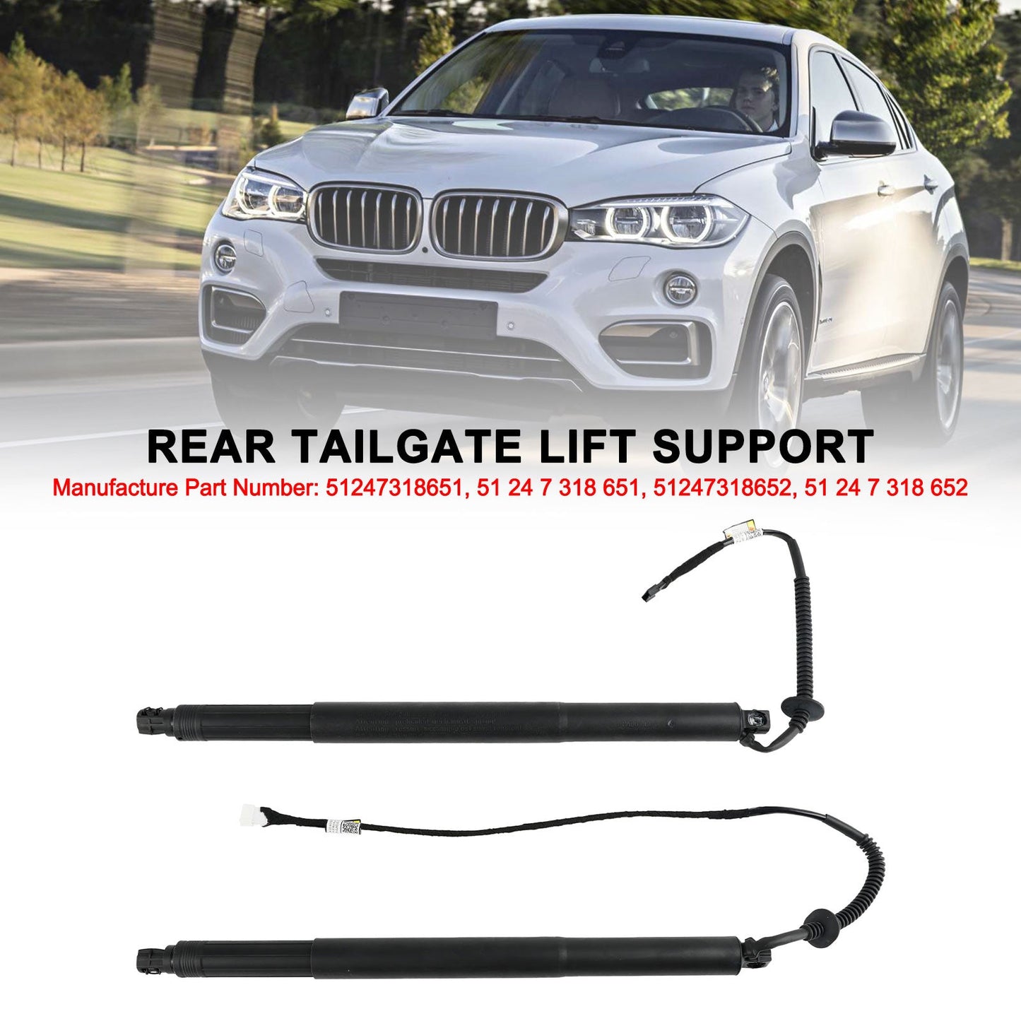 Per BMW X6 F16 F86 2014-2019 51247318651 2 pezzi supporto sollevatore portellone posteriore