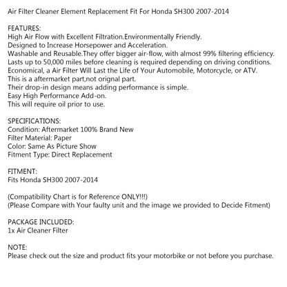 Filtro aria Cleaner per Honda SH300 SH 300 2007 2008 2009 2010-2014 17210-KTW-900 Generico