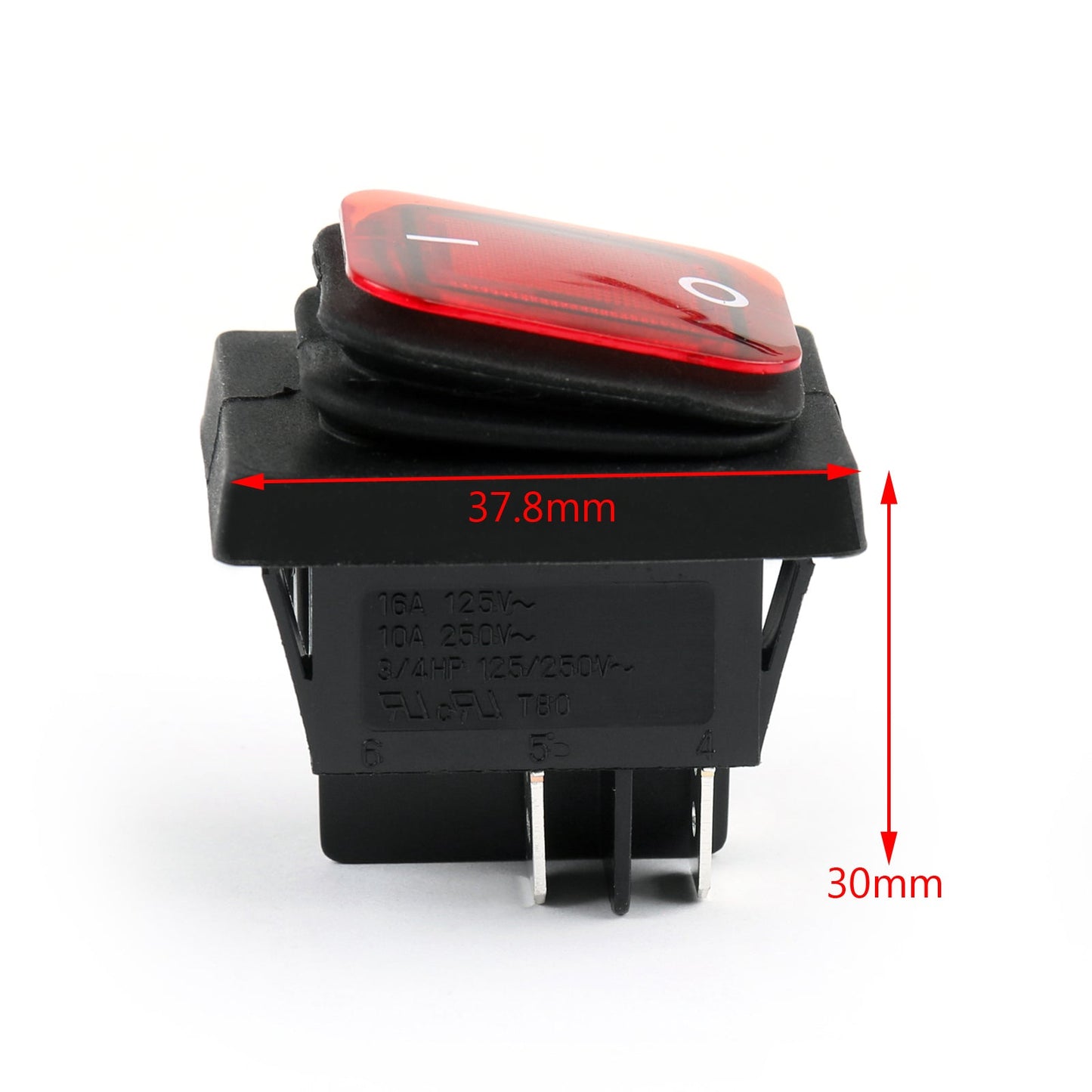 1 Pz RLEIL RL2-102 Impermeabile IP65 Auto Rocker Switch 4Pin ON/OFF 125/250VAC Rosso