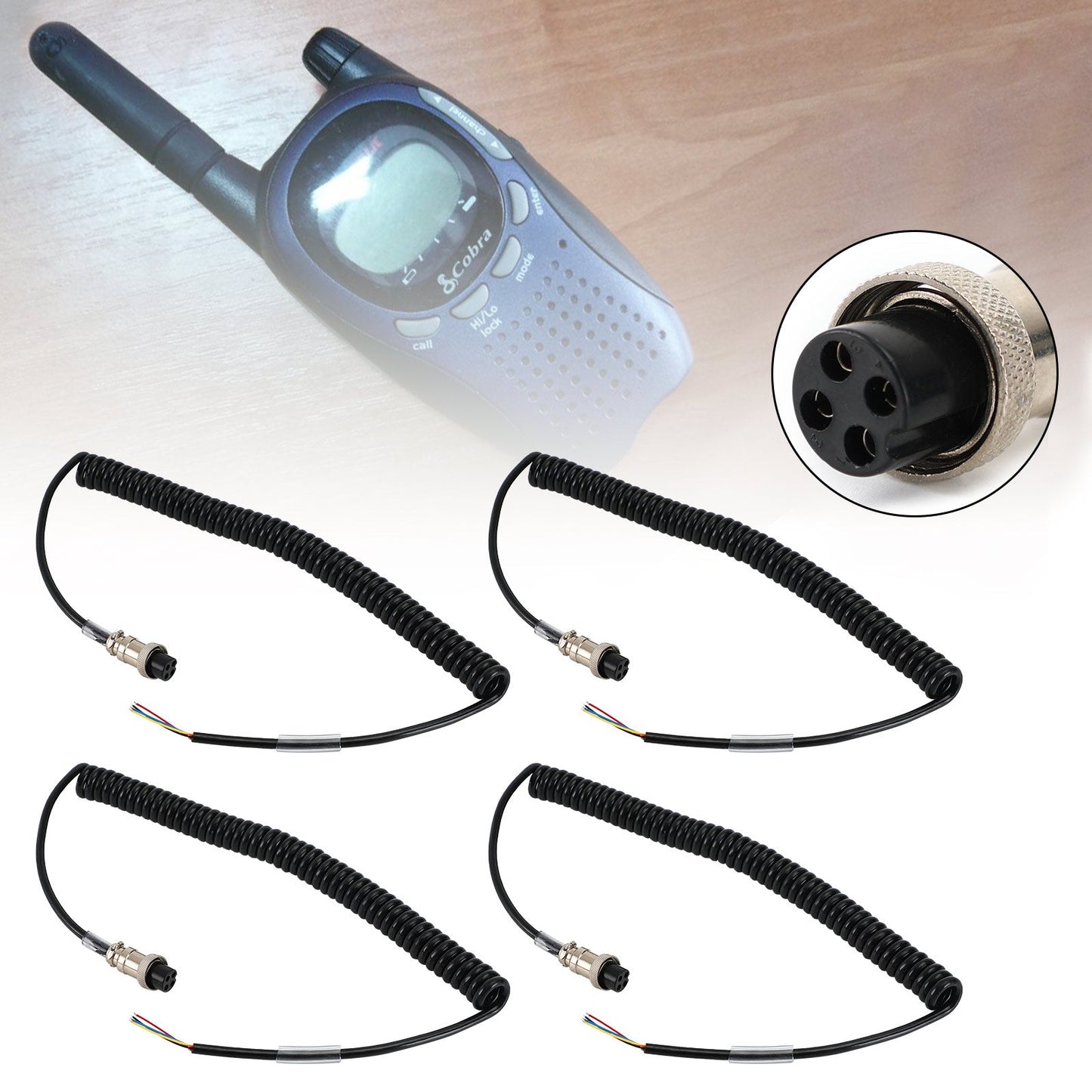 Cavo di ricambio a spirale per microfono Cavo a 4 pin per walkie talkie per auto Pr550Pr3100