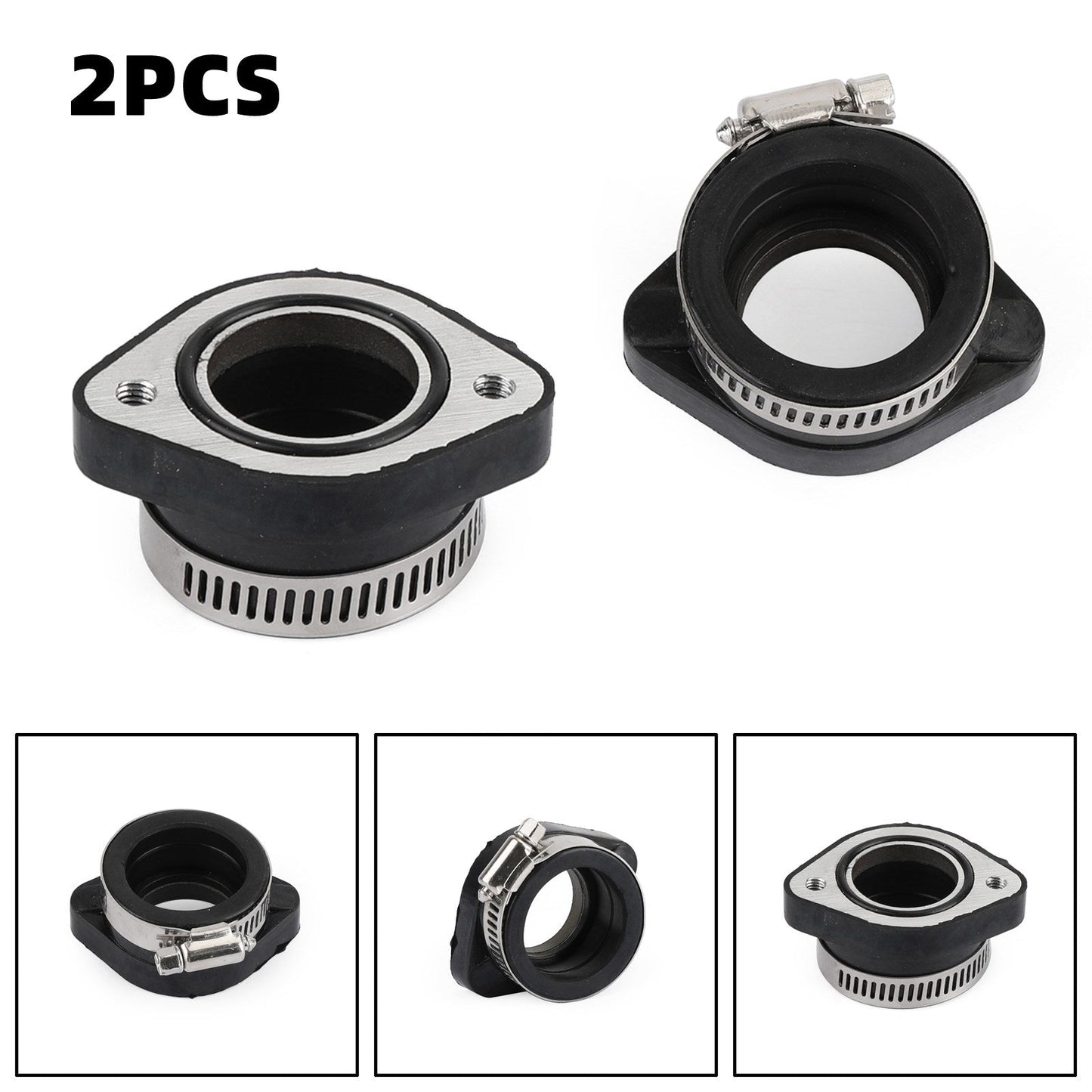 2x collettore flangia adattatore aspirazione carburatore con morsetto per VM24 PE26 PE28 PWK 28mm