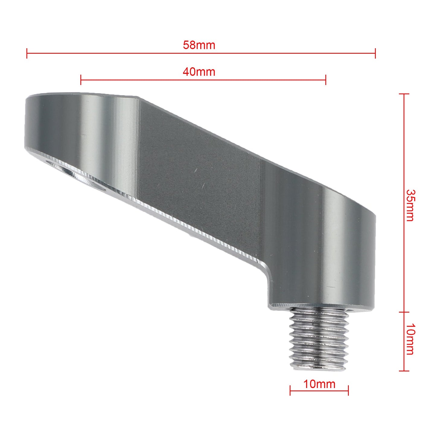 Prolunga Astina Specchietto/Extender 10mm Titanio Per Yamaha MT-07 Tracer 700 16-21 Generico