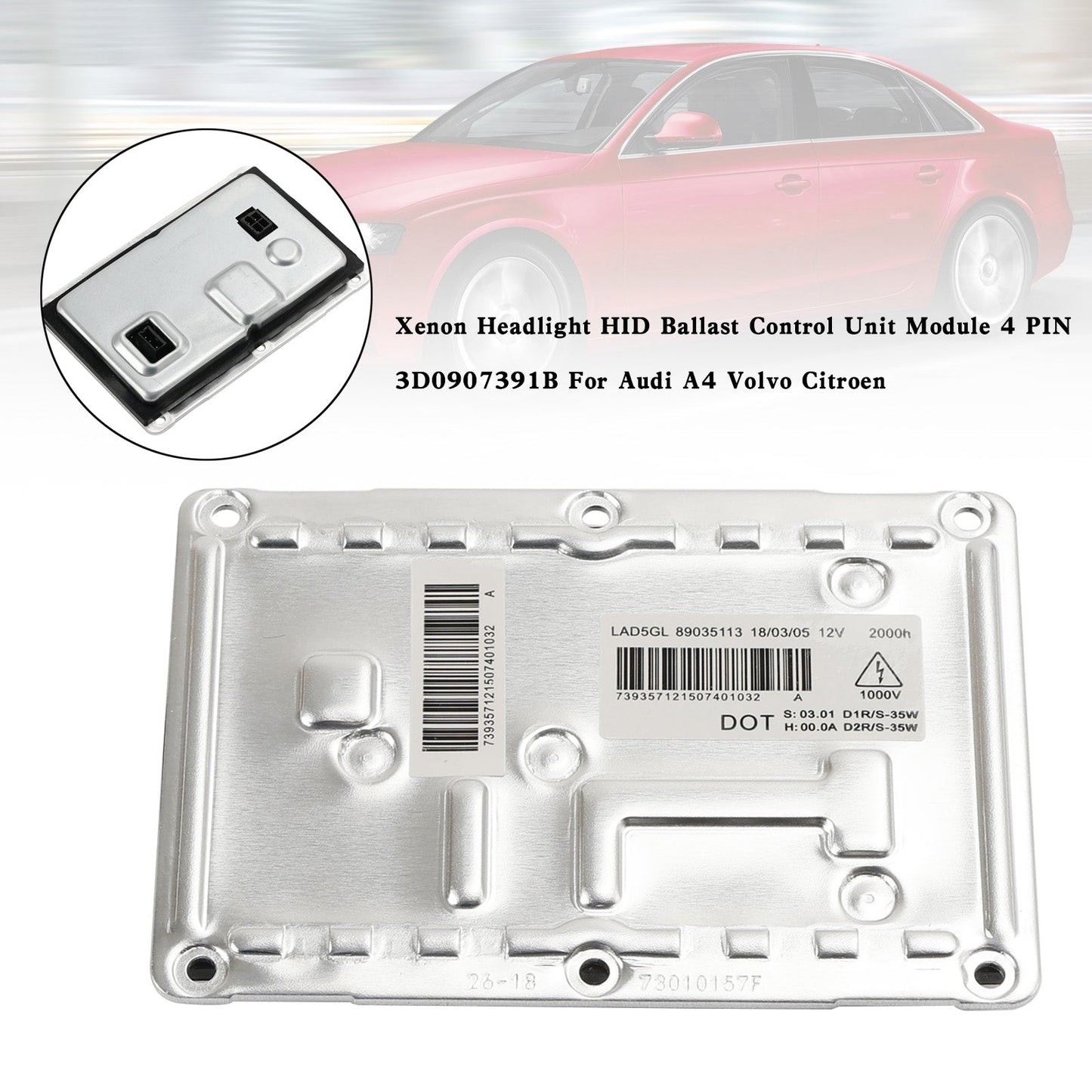 Modulo unità di controllo zavorra HID faro 4 PIN 3D0907391B per Audi A4 Volvo