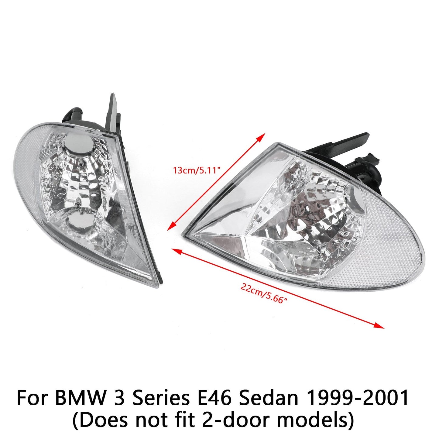 1999-2001 BMW Serie 3 E46 Coppia indicatori di direzione anteriori indicatori di direzione luci chiare