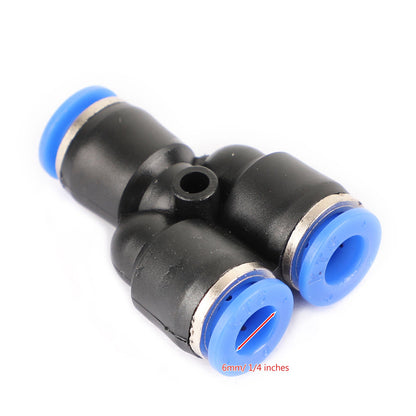 Pneumatic Air Quick Push to Connect Fitting "L" "T" "Y" Straight Split Tube 6mm