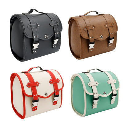 Borsa porta attrezzi laterale per borsa laterale Pu universale a sgancio rapido per moto Marrone