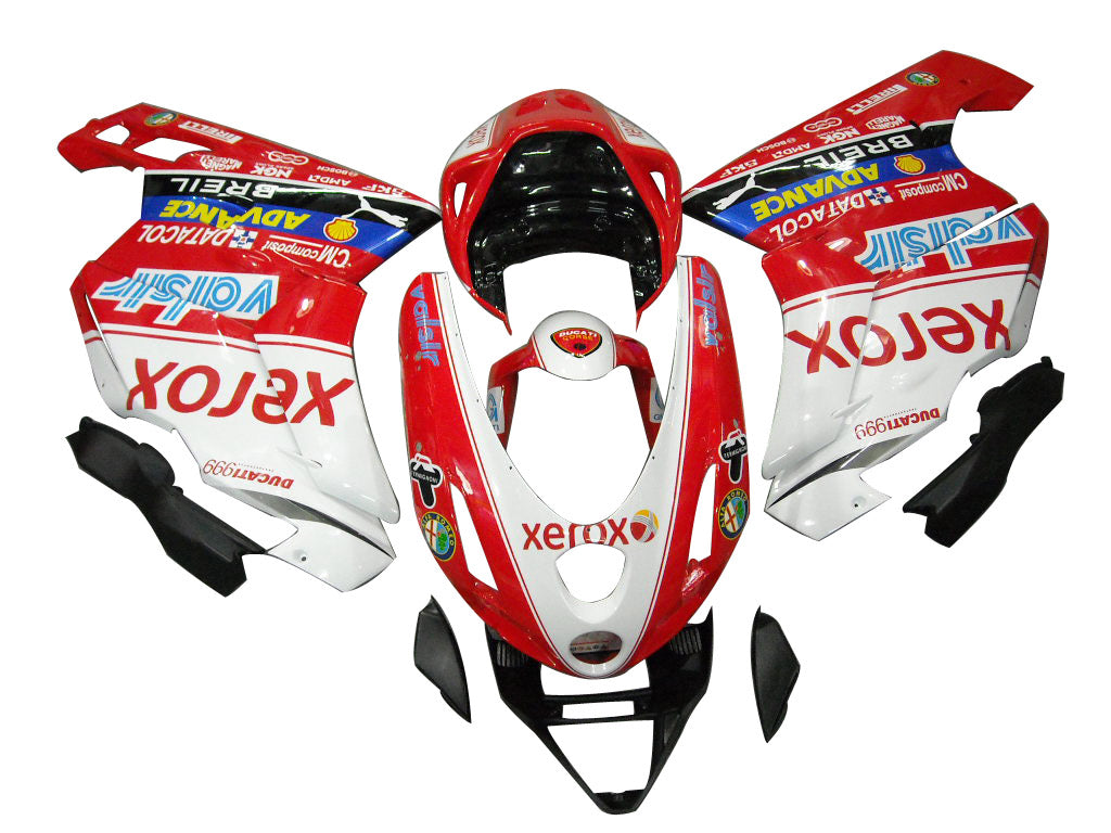 Carene per 2003-2004 Ducati 999 Red &amp; White Xerox Racing Generico