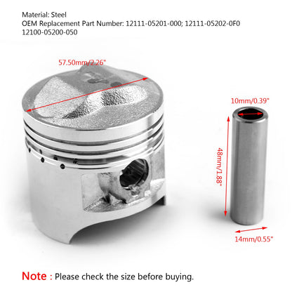 Pistone Pin Anello Kit Per Suzuki GS125 DF125 DR125S/SE GN125 TU125 GZ125 1982-217
