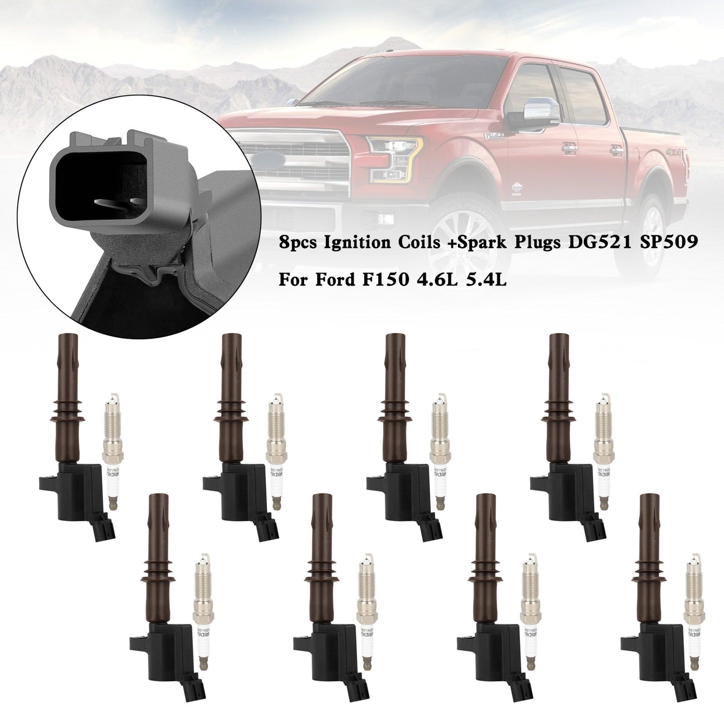 2008-2010 F-250 Super Duty V8 5.4L 8 bobine di accensione + candele DG521 SP509 Fedex Express