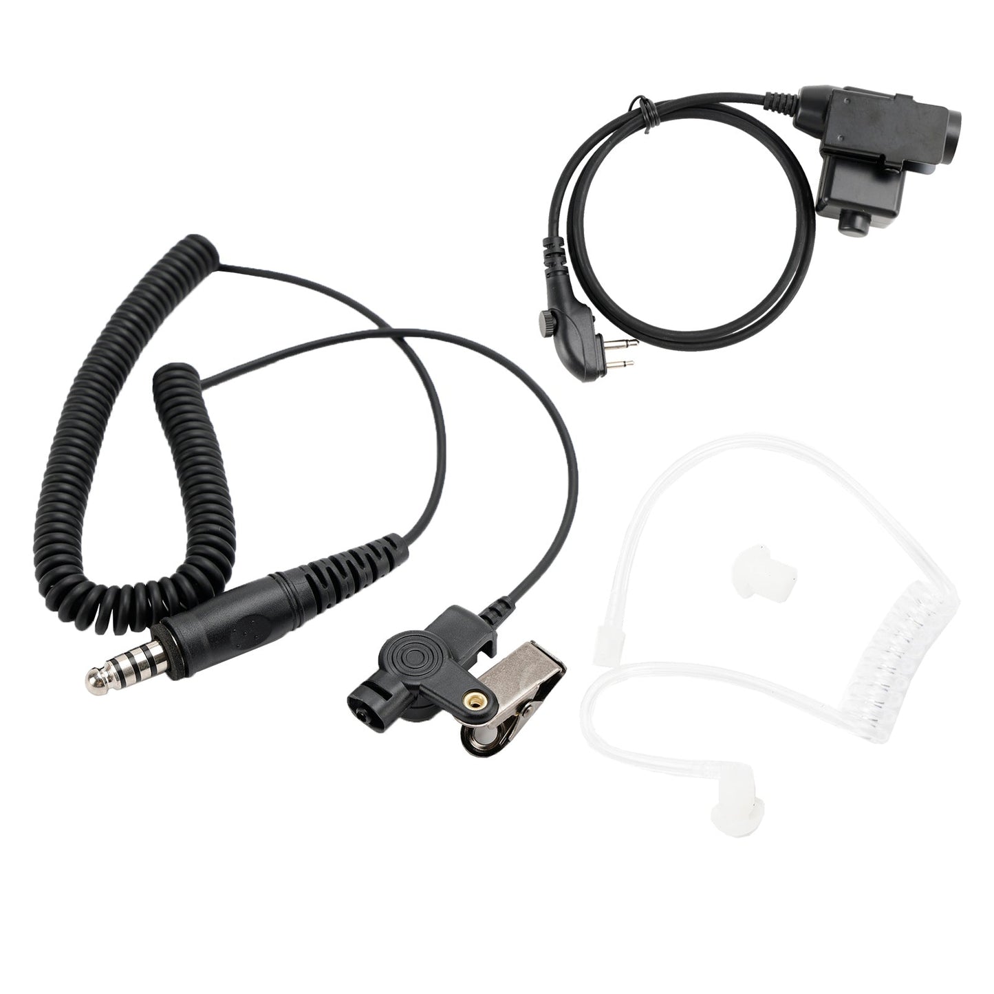 Per Hytera PD415 PD500 PD565 6Pin U94 PTT 7.1-A3 Cuffia a tubo singolo trasparente