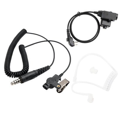 Per Hytera PD415 PD500 PD565 6Pin U94 PTT 7.1-A3 Cuffia a tubo singolo trasparente