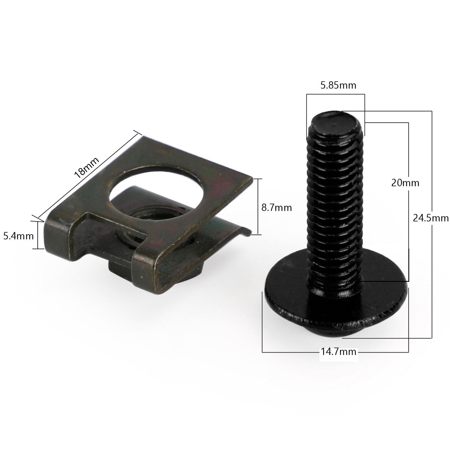 Parabrezza per carenatura in alluminio per moto M6x20mm Kit di clip per bulloni a vite QTY 10 Generico