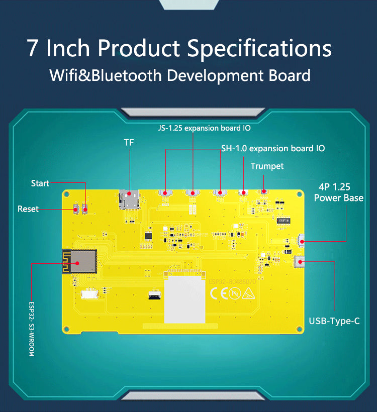 Scheda di sviluppo ESP32-S3 Schermo capacitivo LCD da 5" 7" Wifi Bluetooth MCU LVGL