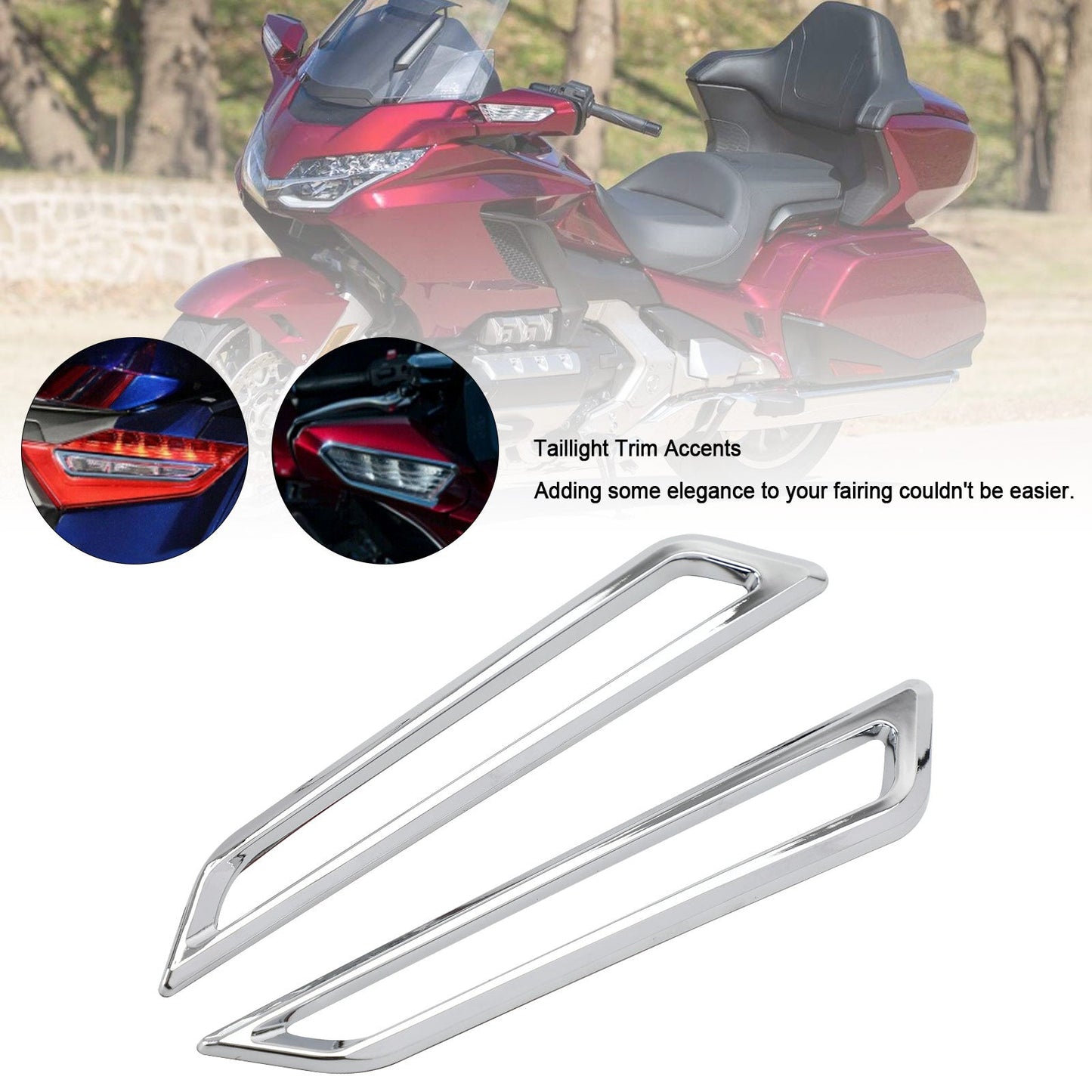 Chrome Side Tail Light Trim Case Per HONDA Goldwing GL1800 Tour Airbag 2018-2021 Generico