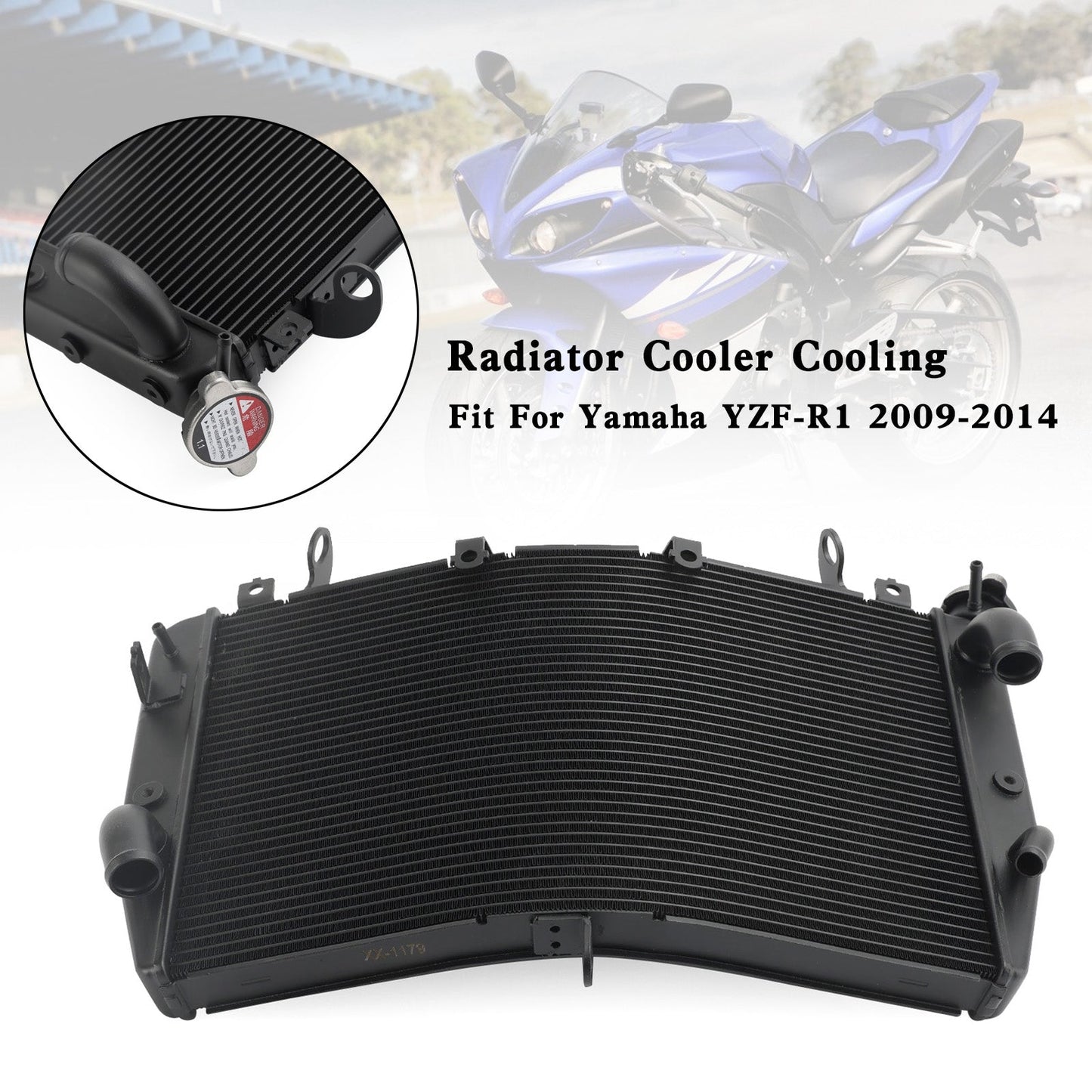 Radiatore motore di raffreddamento per radiatore in alluminio Yamaha YZF R1 2009-2014