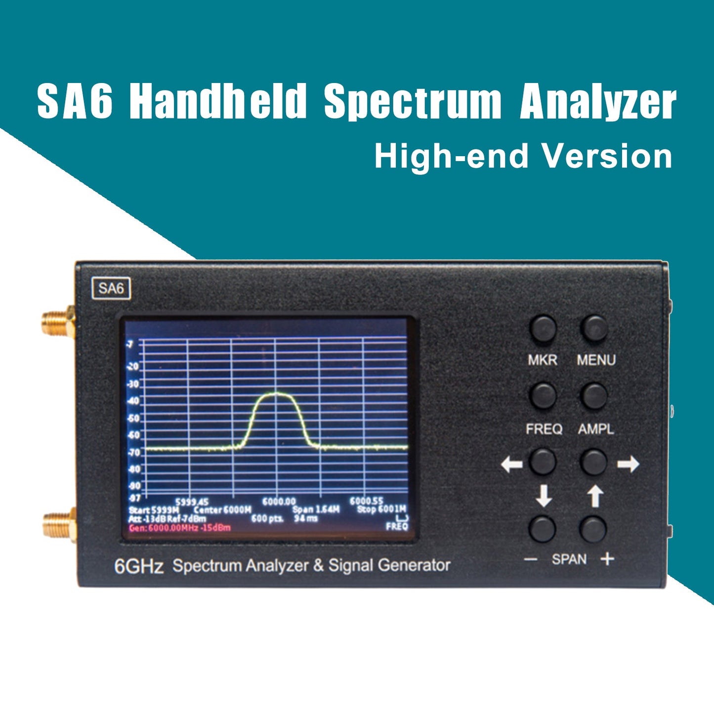 SA6 6GHz Palmare Portatile 3.2" Analizzatore di Segnale Generatore di Segnale 35-6200MHz