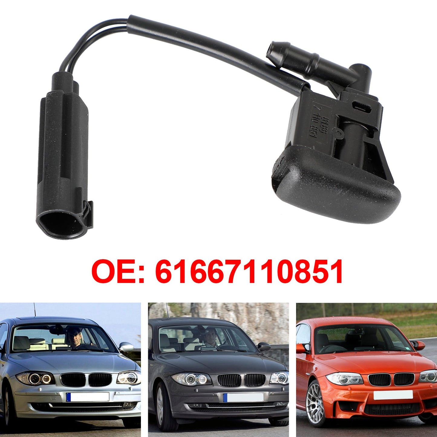 BMW 1 Z4 X5 Serie E53 E81 61667110851 Ugello Tergicristallo Spray Riscaldato