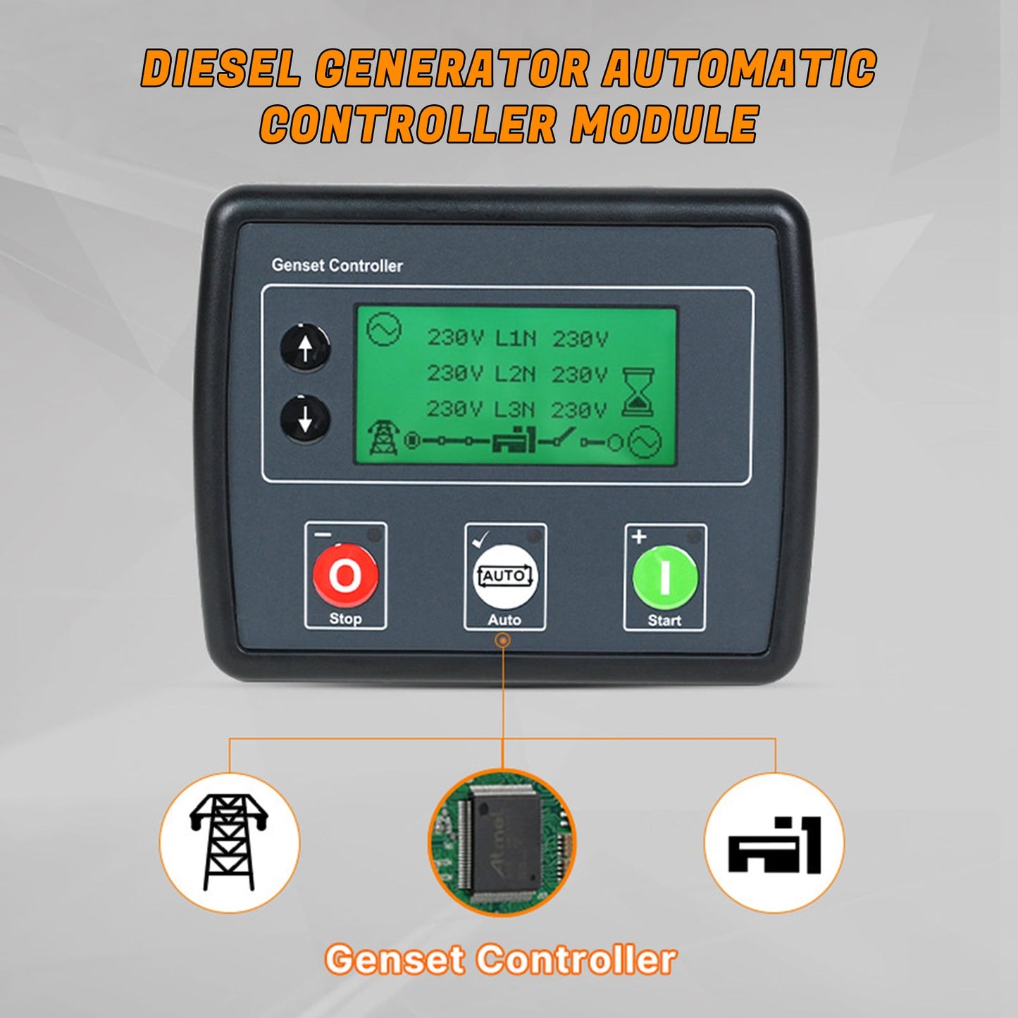 Controller del generatore DSE4520 Schermo LCD Scheda di controllo di rilevamento rete trifase