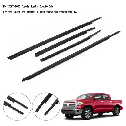 4x Modanatura Guarnizione Guarnizione Guarnizione Finestra Auto Per Toyota Tundra Doppia Cabina 07-20 Generico